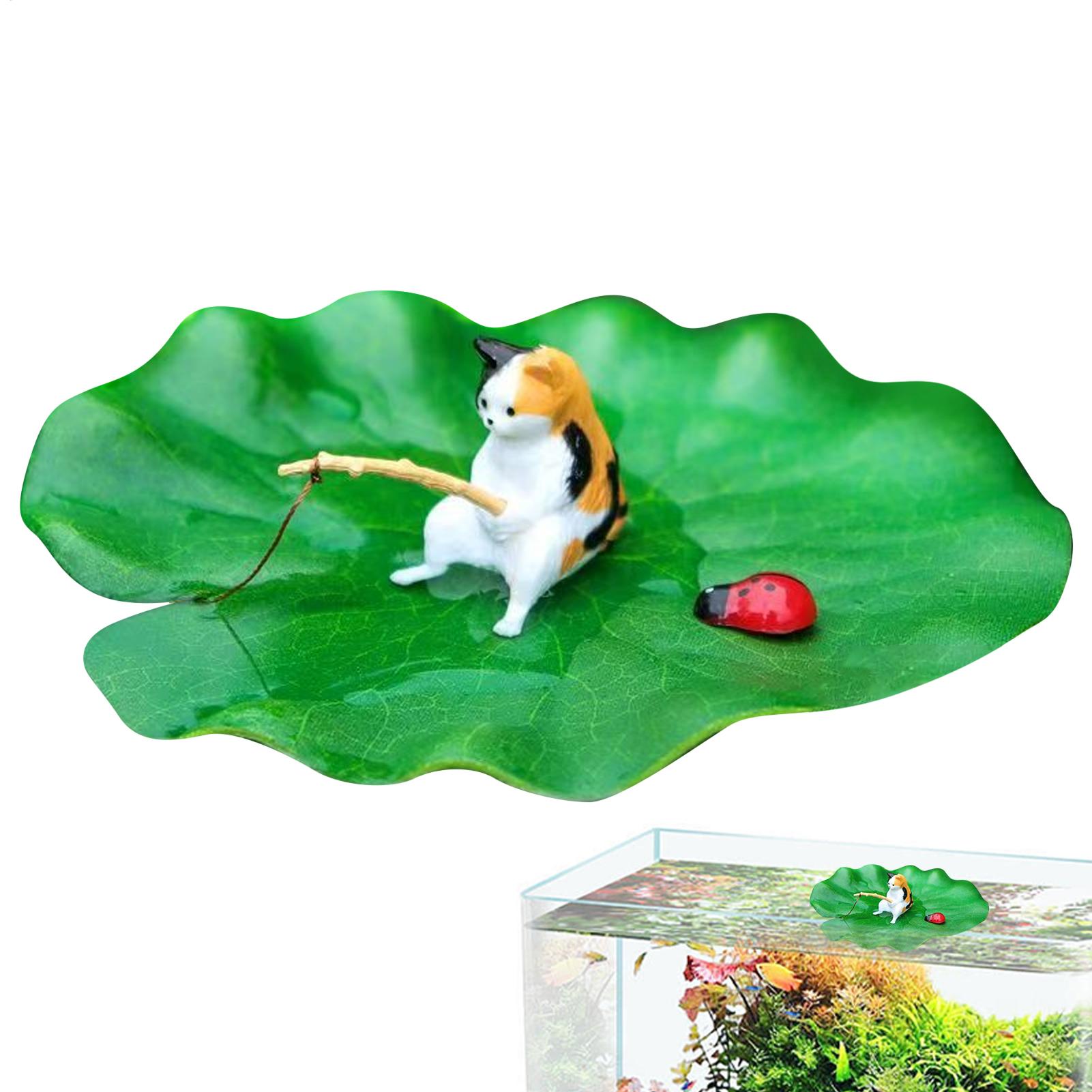 Aquarium Fish Escape - Aquarium Decor Floating Cat Fishing Aquarium