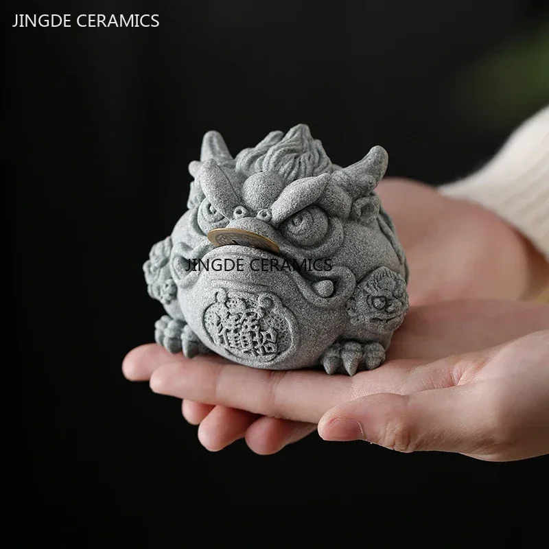 Aquarium Fish Guppy - Creative Sandstone Fengshui Gold Toad Tea
