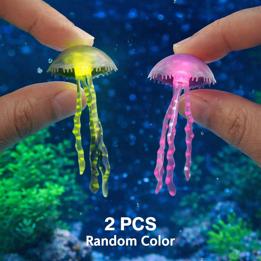 Aquarium Fish Escape - Luminous Simulation Jellyfish 2Pcs Random Color