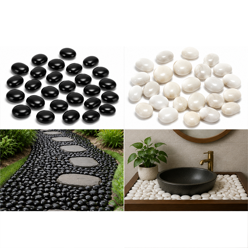White&Black Polished River Roc - Aquarium Fish Home 评论和价格