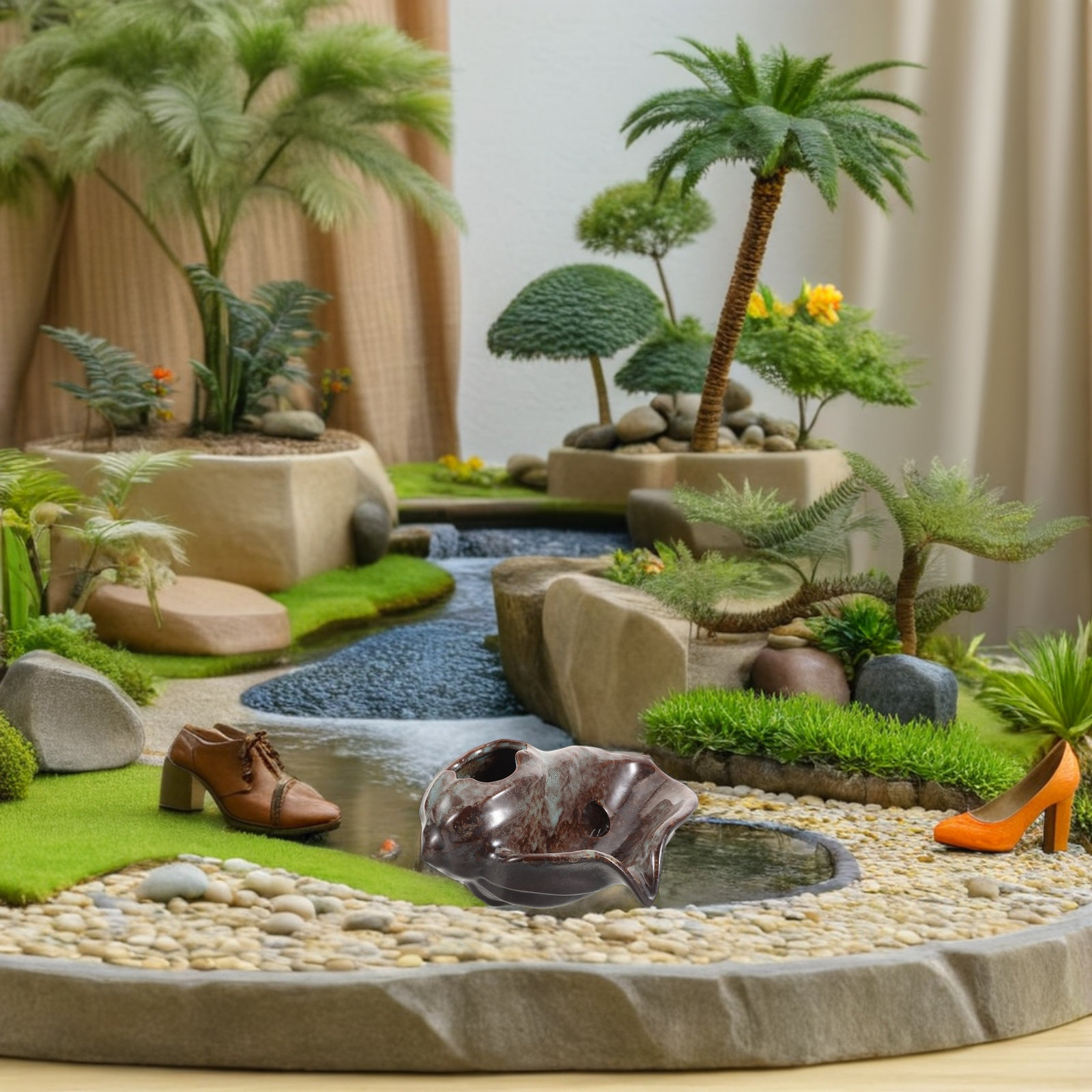 Ceramic Jar Fountain Waterfall - Aquarium Fish Home 评论和价格