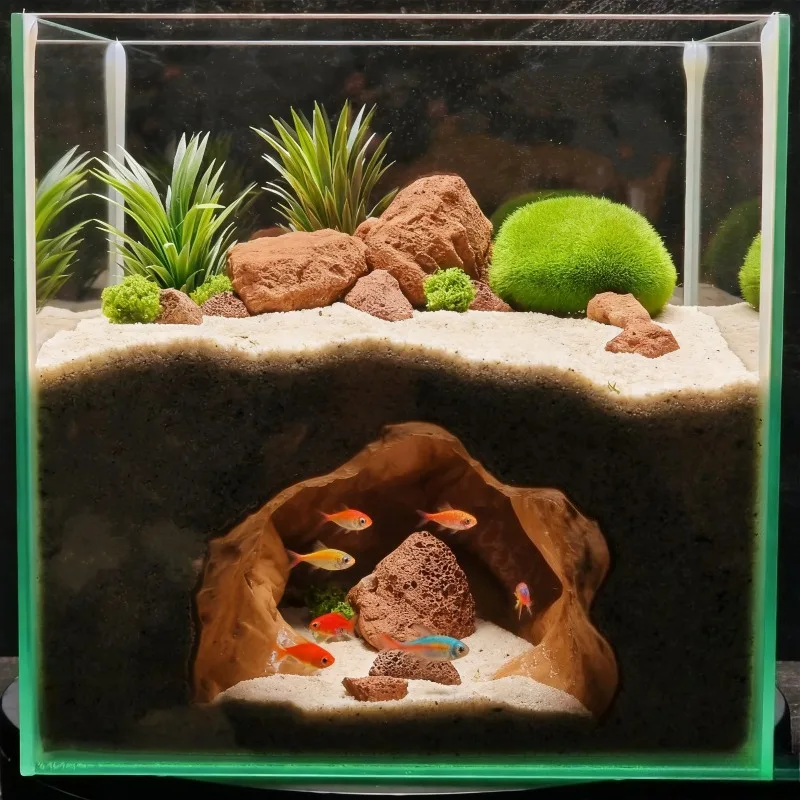 Sinkhole Cave Aquarium Ornamen - Aquarium Fish Home 评论和价格