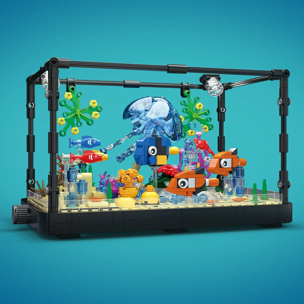 Fish Tank Building Block Set w - Aquarium Fish Guppy 评论和价格