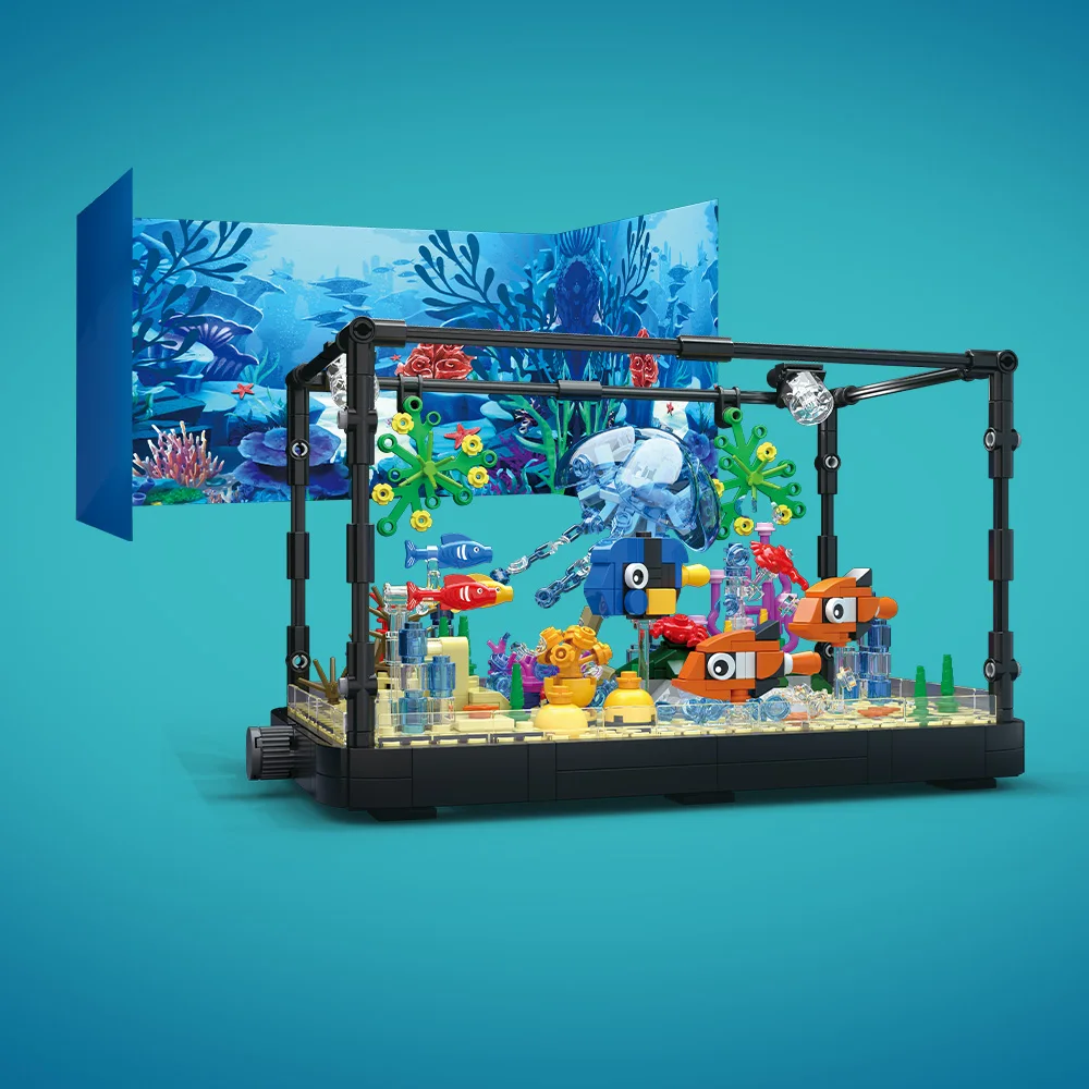 Fish Tank Building Block Set w - Aquarium Fish Guppy 评论和价格