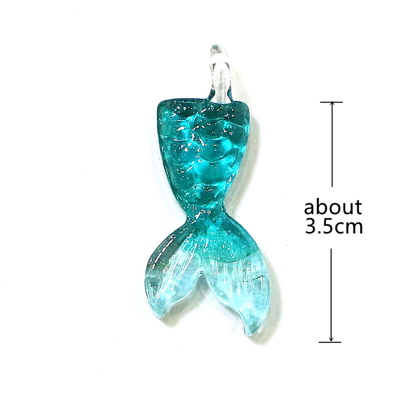 2pcs Glass Fish Tail Charms Cu - Aquarium Fish And Supplies 评论和价格