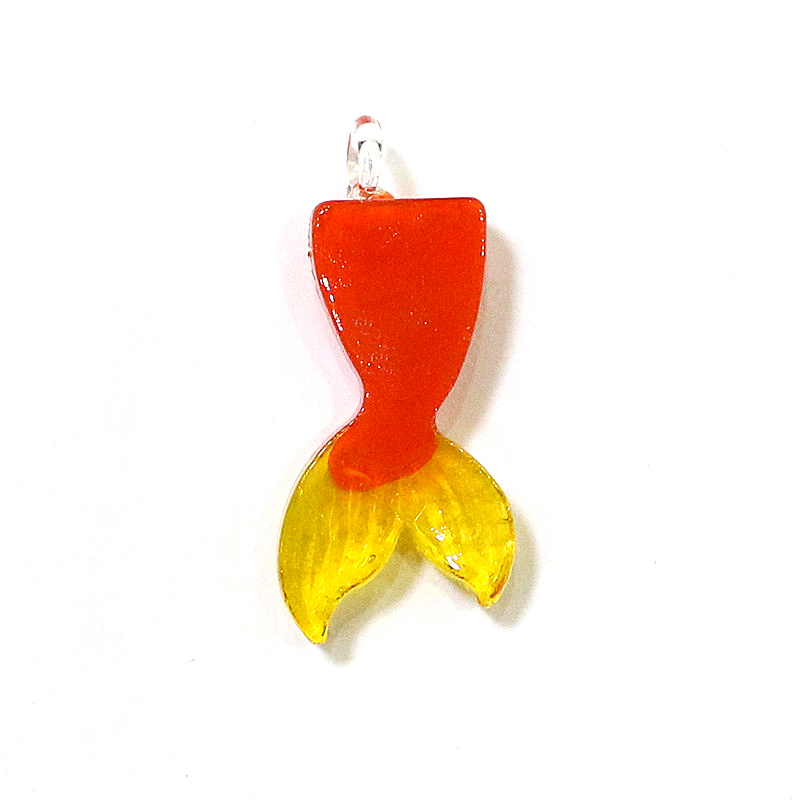 2pcs Glass Fish Tail Charms Cu - Aquarium Fish And Supplies 评论和价格
