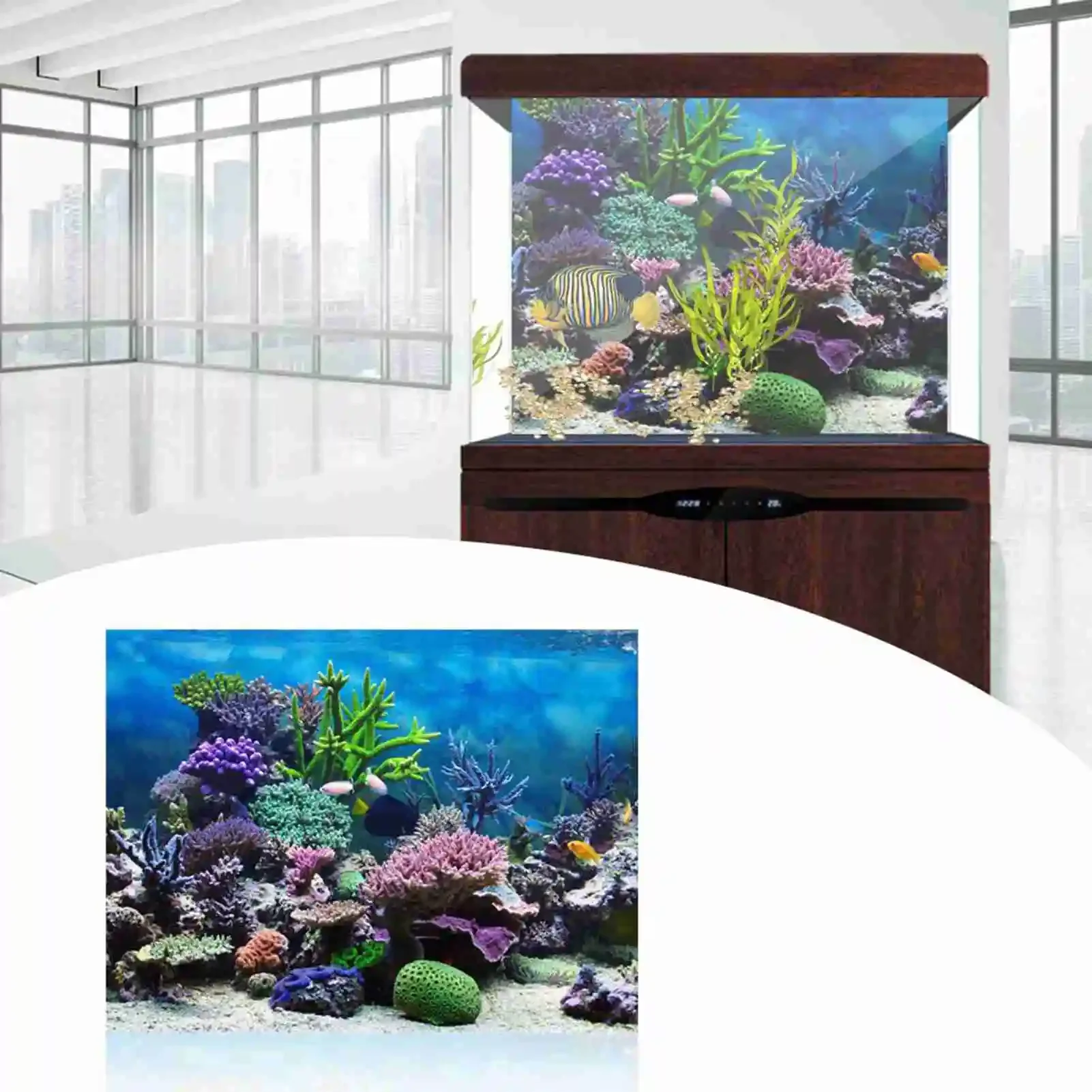 3D Aquarium Landscape Poster R - Aquarium Fish Wallpaper 评论和价格