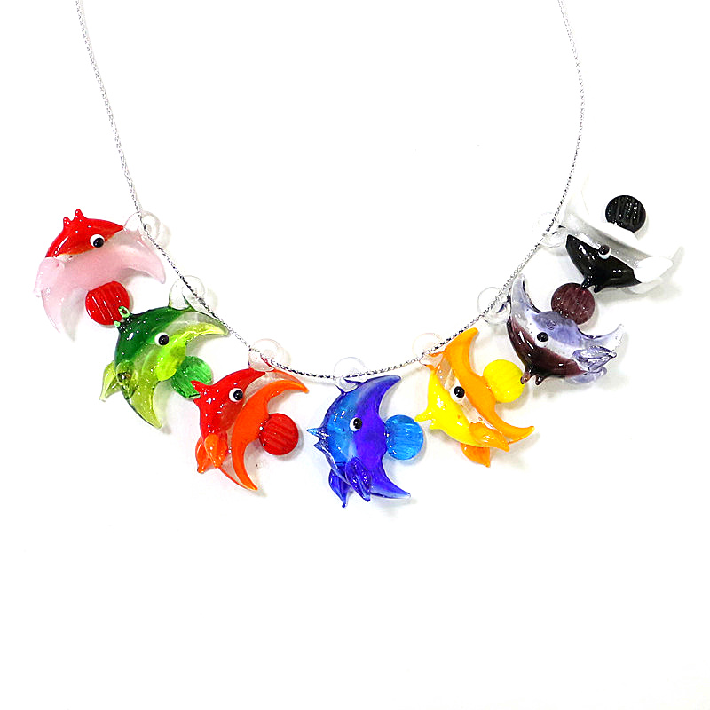 2pcs Mini Fish Glass Pendant C - Aquarium Fish And Supplies 评论和价格